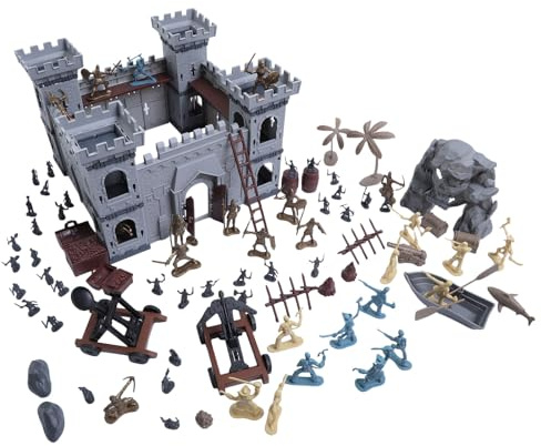 DZHCBNE Multifunktionale Erkundungsgeschichte Ritter Und Burgen Actionfiguren Spielzeug Zu Hause Accessoire Für Kreative Set Playtimes