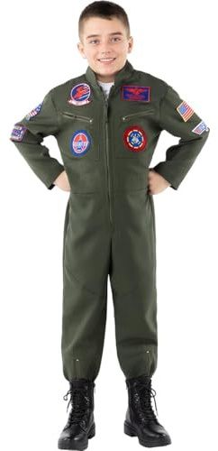 Funidelia Déguisement de pilote Top Gun pour garçon, Licence Officielle, Taille 5-6 ans Pilote, Aviateur - Costume pour enfant pour les fêtes, le Carnaval et Halloween