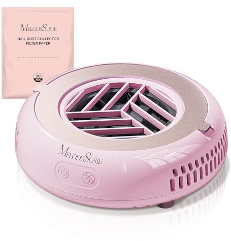 MelodySusie Pocket-Sized Nail Dust Collector HProA for Gel Polish Removal | 6000RPM, 3 Suction Modes, 30 Disposable Filters, for Beginners & Home DIY Nail Art, Dust-free Nail Work