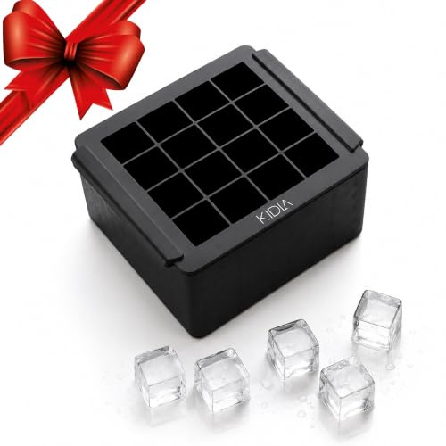 Kidia Mini Clear Ice Cube Maker – Eiswürfelform für Klares Eis 16 Eiswürfel 4×4×4 cm – Directional Freezing, Lebensmittelechtes Silikon, Isolierbox für Cocktails, Whisky & Mixology