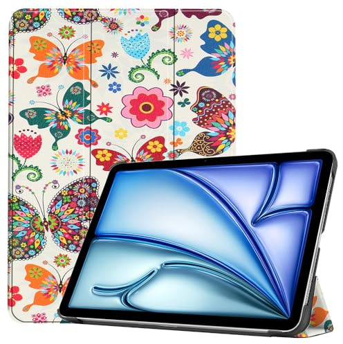 Techsuit für iPad Air 13 2024 bis 2025 Hülle mit 360 Schutz, Mikrofaser Innenfutter, Verstellbaren Betrachtungswinkeln, Schlankem Design, Anti Fingerabdruck, FoldPro Series, PU Leder, Butterfly