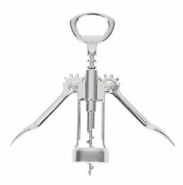 Winged Bottle Opener and Corkscrew - [J158], Silver