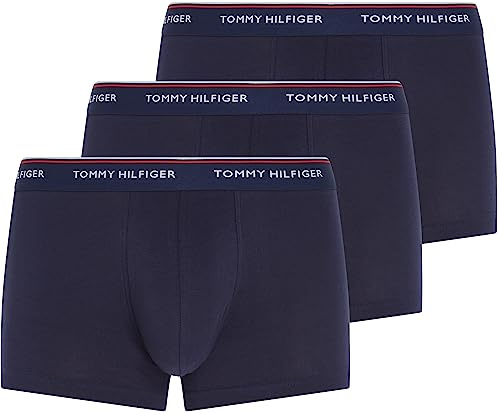 Tommy Hilfiger Men's 3p Lr Trunk Boxer Shorts, Blue (Peacoat), XL