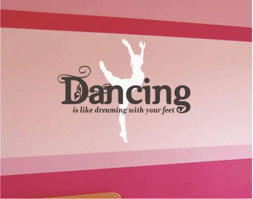 hommay Wandtattoo Mädchen Tanzen Ballett Dance Studio Home Dekoration Farbe Tapete Wandbild Art Aufkleber 76,2 cm x86.4 cm