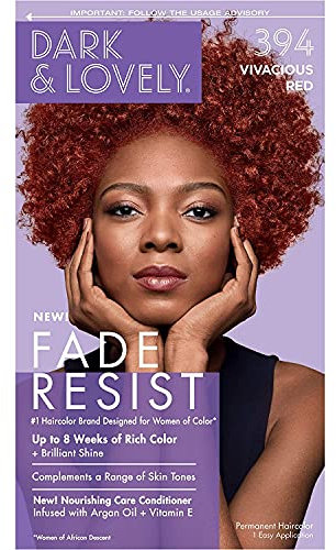 Dark and Lovely Fade Resistant Rich Conditioning Color - Tinte para el pelo, color rojo vivo 394