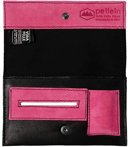 Pellein - Portatabacco in vera pelle Class - Astuccio porta tabacco, porta filtri, porta cartine e porta accendino. Handmade in Italy