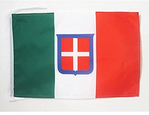 AZ FLAG Bandiera Regno d'Italia 1861-1946 45x30cm - BANDIERINA Reale Italiana 30 x 45 cm cordicelle