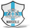 erreinge Drapeau Marseille Autocollant France Bouclier Shaped adhésif Autocollant PVC pour Mur Murale Auto Moto Casque Camper pour Ordinateur Portable - 35 cm