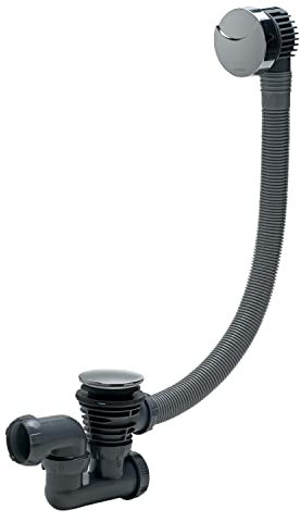 Wirquin 30720356-Conjunto Completo Vaciado de bañera con Cable L.700 mm, Acero Inoxidable, Gris, Talla única