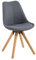 AC Design Furniture Nadia Esszimmerstühle 2er Set, Graue Küchenstühle, Polstersitz in Flachgewebe und Holzbeine, Dunkelgrau/Natur, Esszimmermöbel im Skandinavischen Stil, B: 48,5 x H: 85 x T: 55 cm