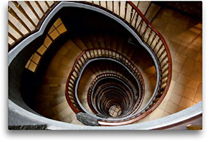 Premium Textil-Leinwand 45 x 30 cm Quer-Format Treppenhäuser, Leinwanddruck von SchnelleWelten
