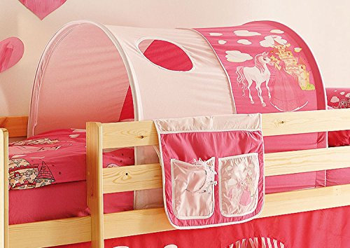 Avanti Trendstore - Tunnel und Tasche für Hochbett in verschiedenen Motiven (Prinzessin (rosa/pink))