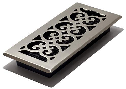 Decor Grates SPH410-NKL Registro de Suelo de Desplazamiento de 4 x 10 Pulgadas, Acabado de níquel Cepillado, 4-Inch by 10-Inch