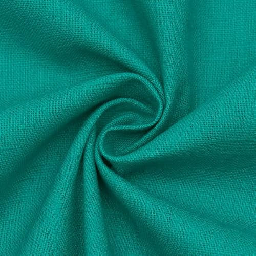 Stoff Kontor STOFFKONTOR 100% Leinenstoff - edler Naturstoff - vorgewaschen - Meterware, Wasser-blau - zum Nähen von Kleidern, Röcken, Trachtenmode