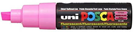 uni-ball Lot de 6 Marqueurs Pte large biseautée POSCA PC8K 8mm Rose Fluo