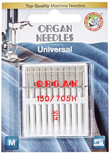 ORGAN NEEDLES 5110090BL Nadeln, Metal, Silber, 90/14 Größe, 10