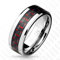 Tapsi´s Coolbodyart® Partner Ehe Ring Titan Wolfram Carbon 8mm Breit Schwarz Rot 63(20)