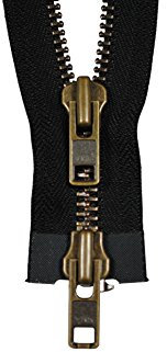 YKK Reißverschluss starker 8 mm 2 Wege teilbar schwarz 75 cm Metall Metallzähne