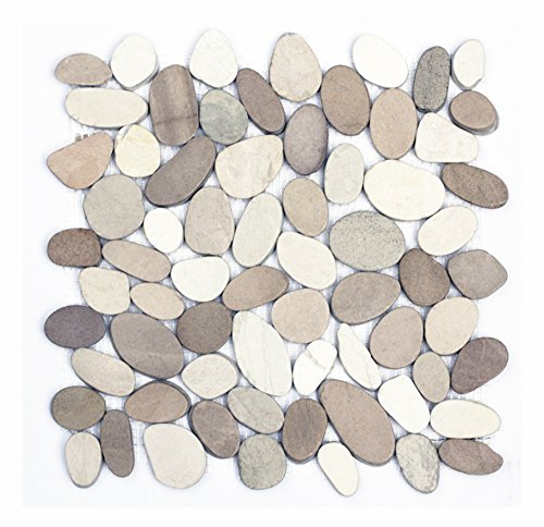 Mosaikfliesen - K-1-554 - 1m² = 11 - Kieselstein-Mosaik Bodenfliesen Badfliesen Naturstein Fliesen Lager Verkauf Stein-mosaik Herne NRW