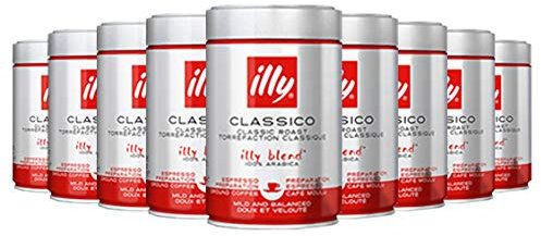 9x illy ESPRESSO Gusto Morbido (gemahlen / 250g Dose)