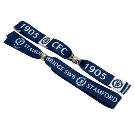 Chelsea Football Club 2 Pack Summer Footy Festival Wristbands Blue White Crest