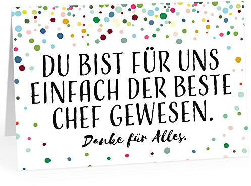 XXL Abschiedskarte für den besten Chef – persönlich mit Umschlag | Premium A4 Ruhestandskarte für Vorgesetzten – zur Rente Pension Jobwechsel Verabschiedung und letztem Arbeitstag vom Team