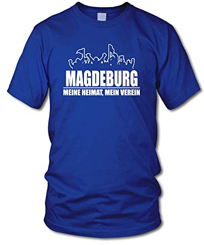 shirtloge - MAGDEBURG - Fanblock - Meine Heimat, Mein Verein - Fussball Fan T-Shirt - Größe S - 3XL