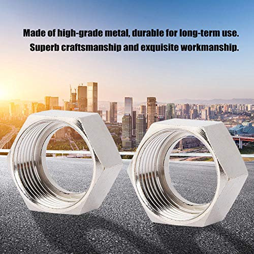 Tuerca hexagonal, 3/42pcs / 4pcs Tuerca hexagonal de acero inoxidable o chapado de cobre Tuerca hexagonal de acero para calentador de agua tubo de gas de manguera corrugada(4pcs Copper Plating)
