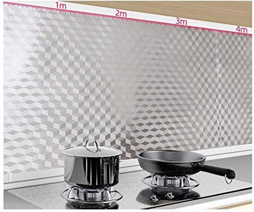 Kitchen Oil Proof Sticker, Fireproof and Waterproof self-Adhesive Wallpaper for Cooker Hoods, high Temperature Gas Stove for Household use-G
