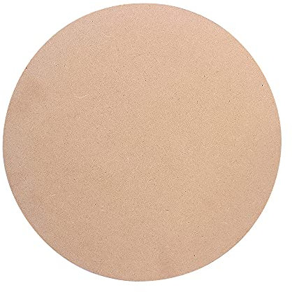 IVEI Lot de 2 feuilles de bois MDF découpées à faire soi-même - En forme de cercle - Pour découpage, travaux d'art en résine et décoration (30,5 x 30,5 x 6 mm)