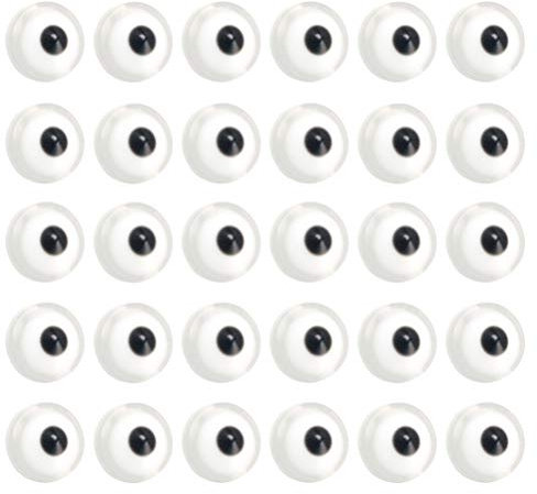 Amosfun 100Pcs Augapfel Perlen Böser Blick Runde Perle Charms Anhänger Kunststoff Lampwork Abstandhalter Perlen Tragen Puppe Auge Perlen für DIY Handwerk Armbänder Halskette Schmuck