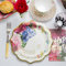 Talking Tables Truly Scrumptious Paquete de 12 platos de fiesta florales con estilo Kintsugi | Vajilla desechable para la fiesta del té de la tarde, cumpleaños, día de la madre, tema Bridgerton
