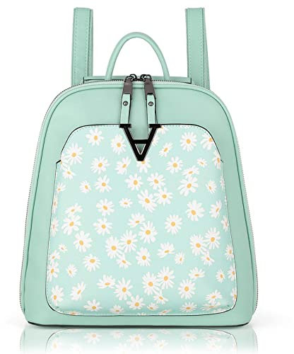 Angelkiss Rucksack für Damen, modisch, PU-Leder, Anti-Diebstahl-Schulter-Handtaschen, L.grün/L.grün,