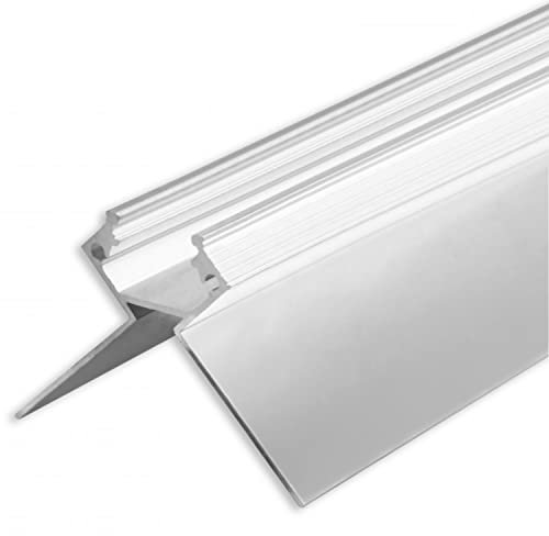 INNOVATE Trockenbau Profile für LED Streifen 2m bis 12mm Breite Außeneck Aluminium Profil indirekte Beleuchtung Wohnzimmer Aluprofil LED Profil 2m mit passgenauer Abdeckung satiniert