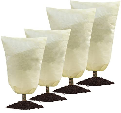 MIXC 4 Packungen 2 Größen Pflanzenabdeckungen Frostschutz, Winter-Pflanzenabdeckung, kaltes Wetter, Baumfrosttuch, warme Decken, Strauchabdeckungen für Outdoor-Pflanzen (81,3 x 99,9 cm + 119,8 x 180,9