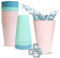 Mypicompany Pack de 8 Vasos Plastico Duro. Platos y Vasos para Cumpleaños. Vajilla Camping apta para Microondas y Lavavajillas