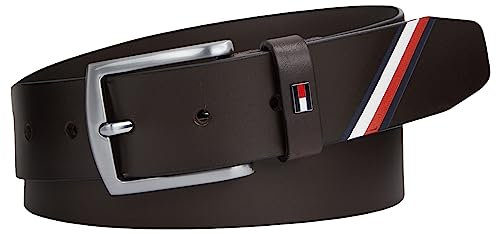 Tommy Hilfiger Herren Gürtel Denton 3,5 cm Corporate Ledergürtel, Braun (Testa Di Moro), 85