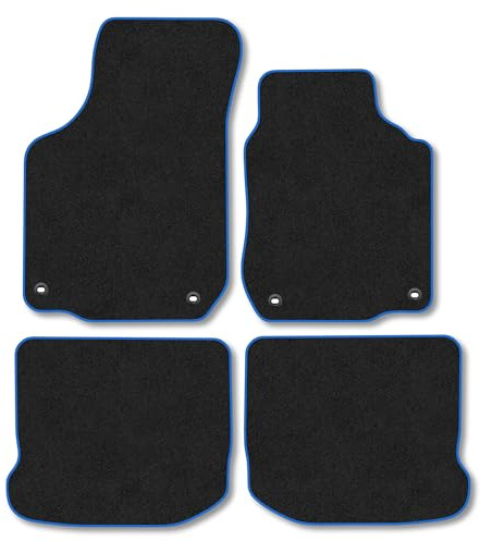 VW Golf (1997-2003) Carpet Car Mats | Blue Edge Trim Tailored Fit Floor Mats Full Coverage Protection Accessories Easy Clean Anti Slip Made in the UK