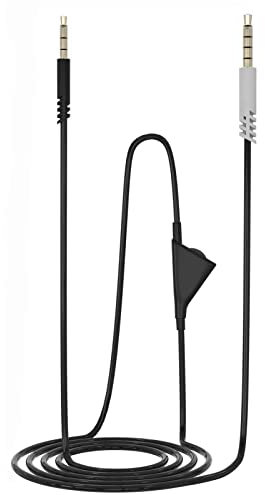 Yaowanguan Inline-Lautstärkeregelung Kabel für ASTRO A10/A40/A30/A50/A40TR Gaming-Headsets, Ersatz-Audiokabel 2 m/6,6 Fuß, Schwarz mit Grauem Buchse