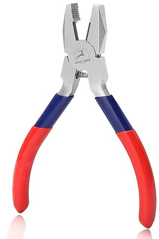 GOLD DEER Mini Linemans Pliers with Serrated Jaw Electrical Pliers Side Cutter for Arts Hobby Craft Mechanical Work Small Electronics