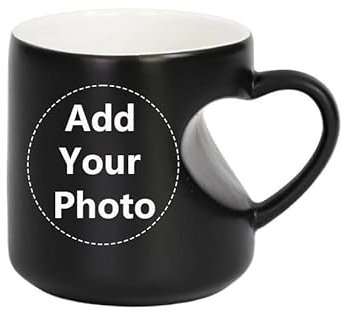 SCOOVY Tazza Personalizzata con Foto Tazza da caffè Personalizzata Tazza Magica Termica Personalizzata Regalo Fai da Te per Mamma, papà, Fratello, Sorella e Amico Black,350ml