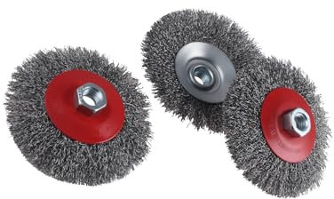 AOMIKITSTU 3 Stück Scheibenbürste, 115×M14×2 Bohrmaschine Drahtbürste, Schwarzes Scheibenförmiges Drahtrad für Winkelschleifer