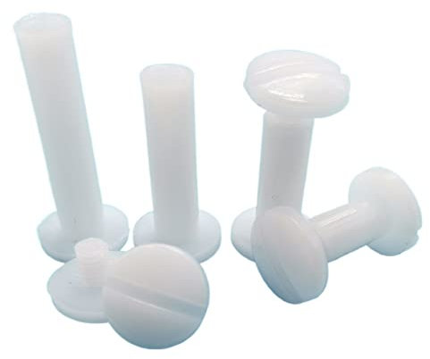 oavhvchg 20 pièces 5.5mm * Longueur 5-30mm Nylon Blanc Livre vis Plastique Compte Livre vis mâle Femelle amarrage écrou Reliure Snap Rivet vis(6mm)