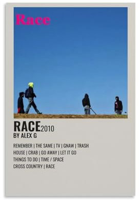 LETOOUY Alex G Album Race Poster Dekorative Malerei Leinwand Wandkunst Wohnzimmer Poster Schlafzimmer Malerei,Wandkunst Bilddruck Moderne Familienzimmer Dekor 16x24inch(40x60cm)