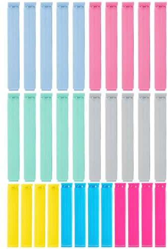 Mr. Pen- Sealing Bag Chip Clips, 32 Pack, 2 Sizes (12x 3.1 & 20x 4.3), Colorful Plastic Food Bag Sealing Clips for Food Packages, Kitchen and Home, Sturdy, Dishwasher & Freezer Safe