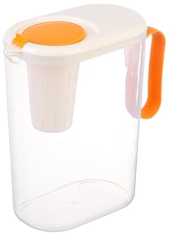 Clip & Lock Seal 2 Litre Fridge Door Jug with White Lid, Large Airtight Plastic Jar with Lid and Locking Handle 2L, Leak-Proof Plastic Water Pitcher Ideal for Juice, Milk, Water and More (Blue)