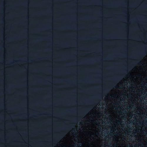 Steppstoff | Doubleface Stepper FENJA mit Fleeceabseite | Meterware | ab 50 cm (dunkelblau)