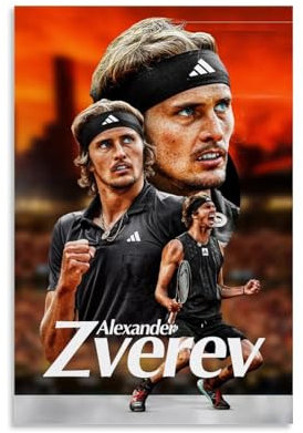 XULLONG Alexander Zverev Tennis-Stern-Kunst-Poster, Wandkunst, Rollen, Leinwand, Gemälde, Bild, Wohnzimmer-Dekoration, Zuhause, 40 x 60 cm
