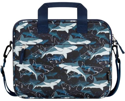 Choco Mocha 12.5 Zoll Kinder Tablet Tasche, Tablet Tasche Hülle für Fire HD 10 8, Fire 10 8 iPad, Kids Tablet Bag, Shark-Marineblau