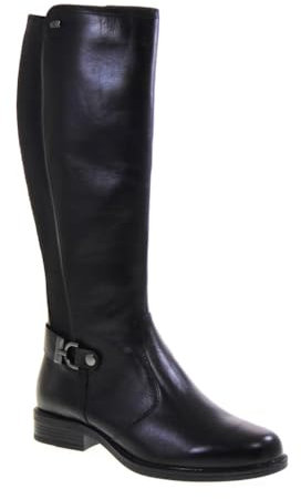 Valleverde 17105 Stivali Casual Donna Pelle Nero Tacco Grosso 3Cm Suola Gomma Gambale Ginocchio
